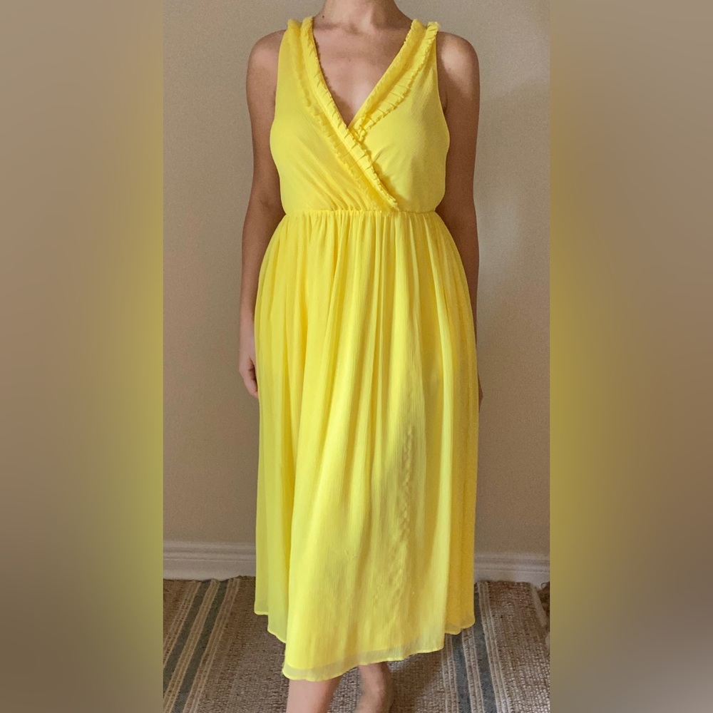 NEW Yellow Cross Back Dress (perfect wedding guest)